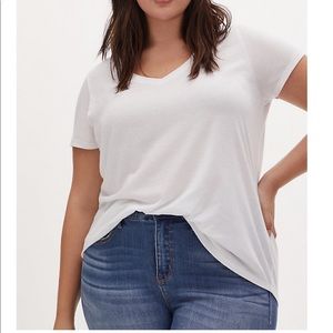 White girlfriend V-neck Tee